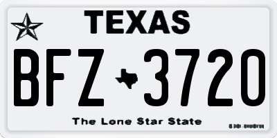 TX license plate BFZ3720