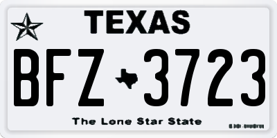 TX license plate BFZ3723