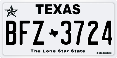 TX license plate BFZ3724