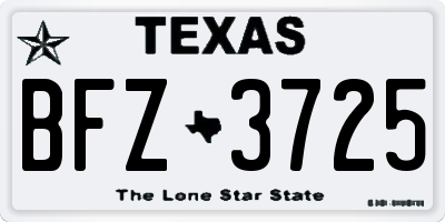 TX license plate BFZ3725