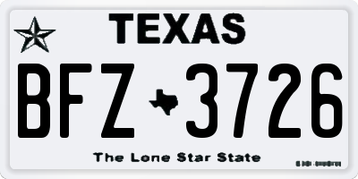 TX license plate BFZ3726