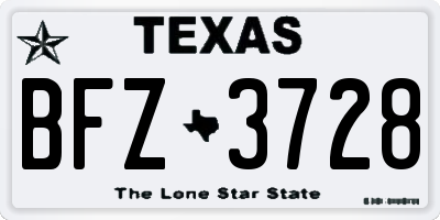 TX license plate BFZ3728