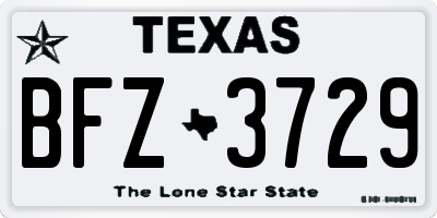 TX license plate BFZ3729