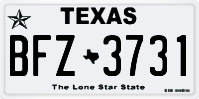 TX license plate BFZ3731