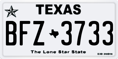TX license plate BFZ3733
