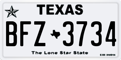 TX license plate BFZ3734