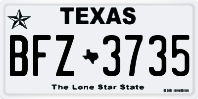 TX license plate BFZ3735