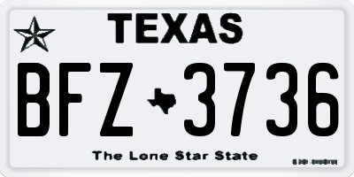 TX license plate BFZ3736