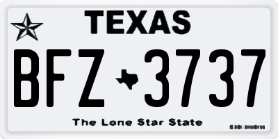TX license plate BFZ3737