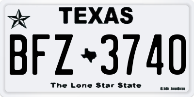 TX license plate BFZ3740