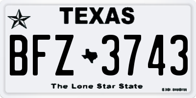 TX license plate BFZ3743