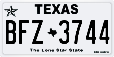 TX license plate BFZ3744