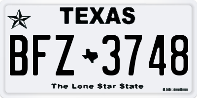 TX license plate BFZ3748