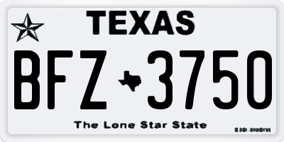 TX license plate BFZ3750
