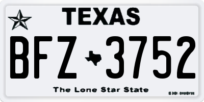 TX license plate BFZ3752