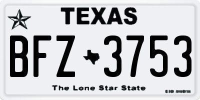 TX license plate BFZ3753