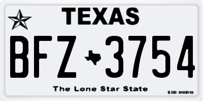 TX license plate BFZ3754