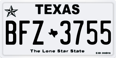 TX license plate BFZ3755