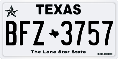 TX license plate BFZ3757