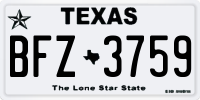TX license plate BFZ3759
