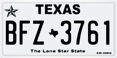 TX license plate BFZ3761