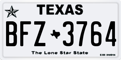 TX license plate BFZ3764