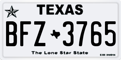 TX license plate BFZ3765