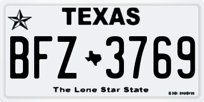 TX license plate BFZ3769