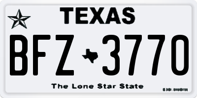 TX license plate BFZ3770