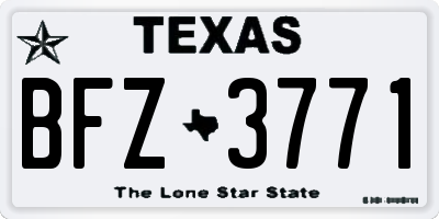 TX license plate BFZ3771