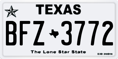 TX license plate BFZ3772