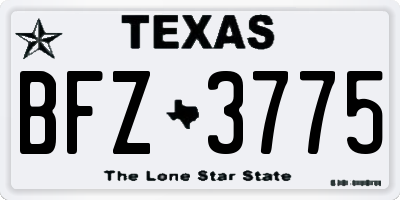 TX license plate BFZ3775
