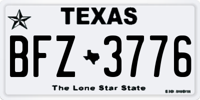 TX license plate BFZ3776