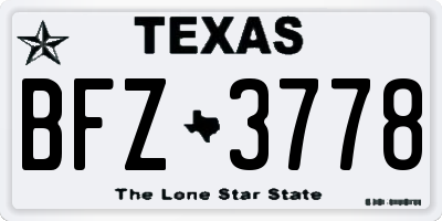TX license plate BFZ3778