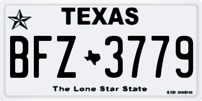 TX license plate BFZ3779