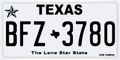 TX license plate BFZ3780