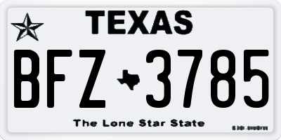 TX license plate BFZ3785