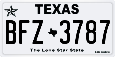 TX license plate BFZ3787