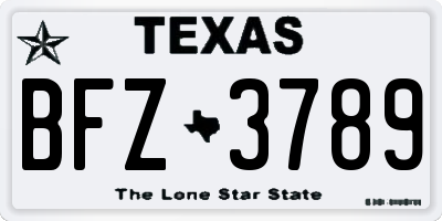 TX license plate BFZ3789