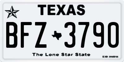 TX license plate BFZ3790