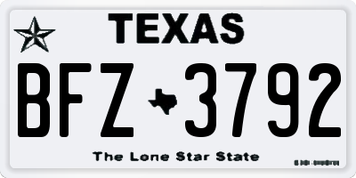 TX license plate BFZ3792
