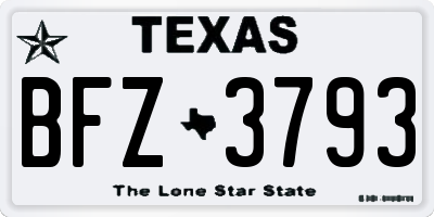 TX license plate BFZ3793