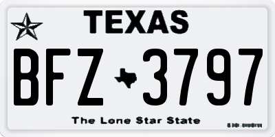 TX license plate BFZ3797