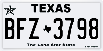 TX license plate BFZ3798