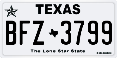 TX license plate BFZ3799