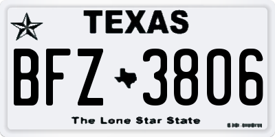 TX license plate BFZ3806