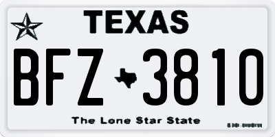 TX license plate BFZ3810