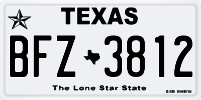 TX license plate BFZ3812