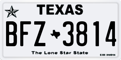 TX license plate BFZ3814