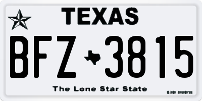 TX license plate BFZ3815